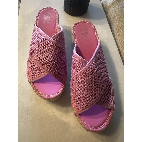 Franco Sarto Pacifico Pink Sandals Mesh Mules Wedges - 8.5 - Picture 1 of 6
